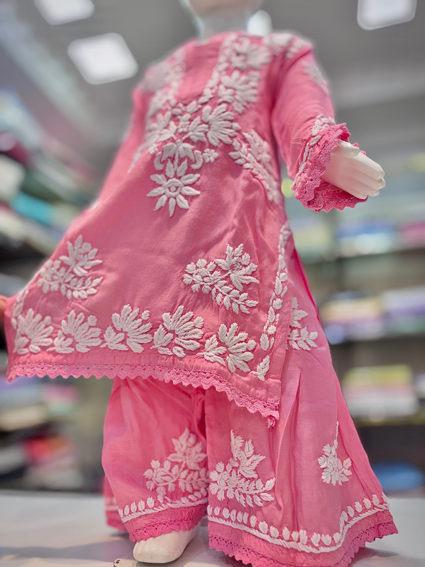 Iconic Muslin Kids Garara Set With 3d embroidery - Made for Tiny Trendsetters