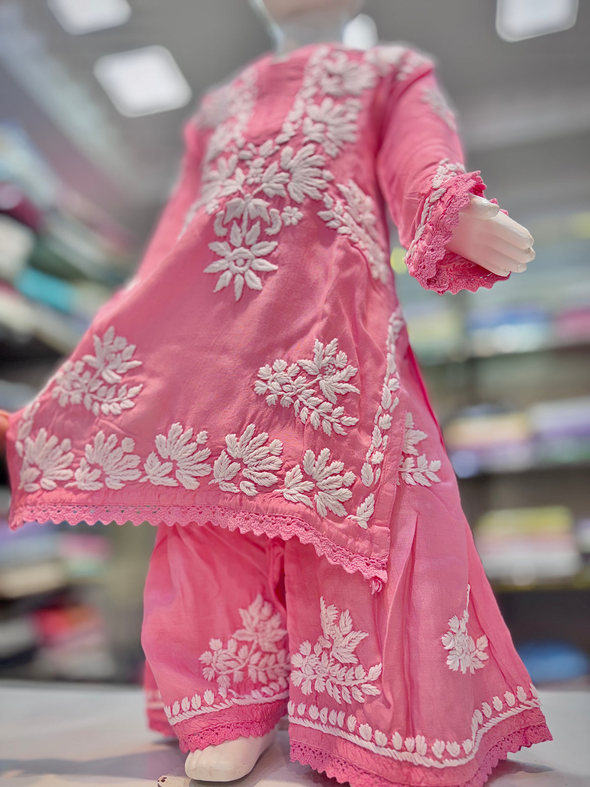 Iconic Muslin Kids Garara Set With 3d embroidery - Made for Tiny Trendsetters