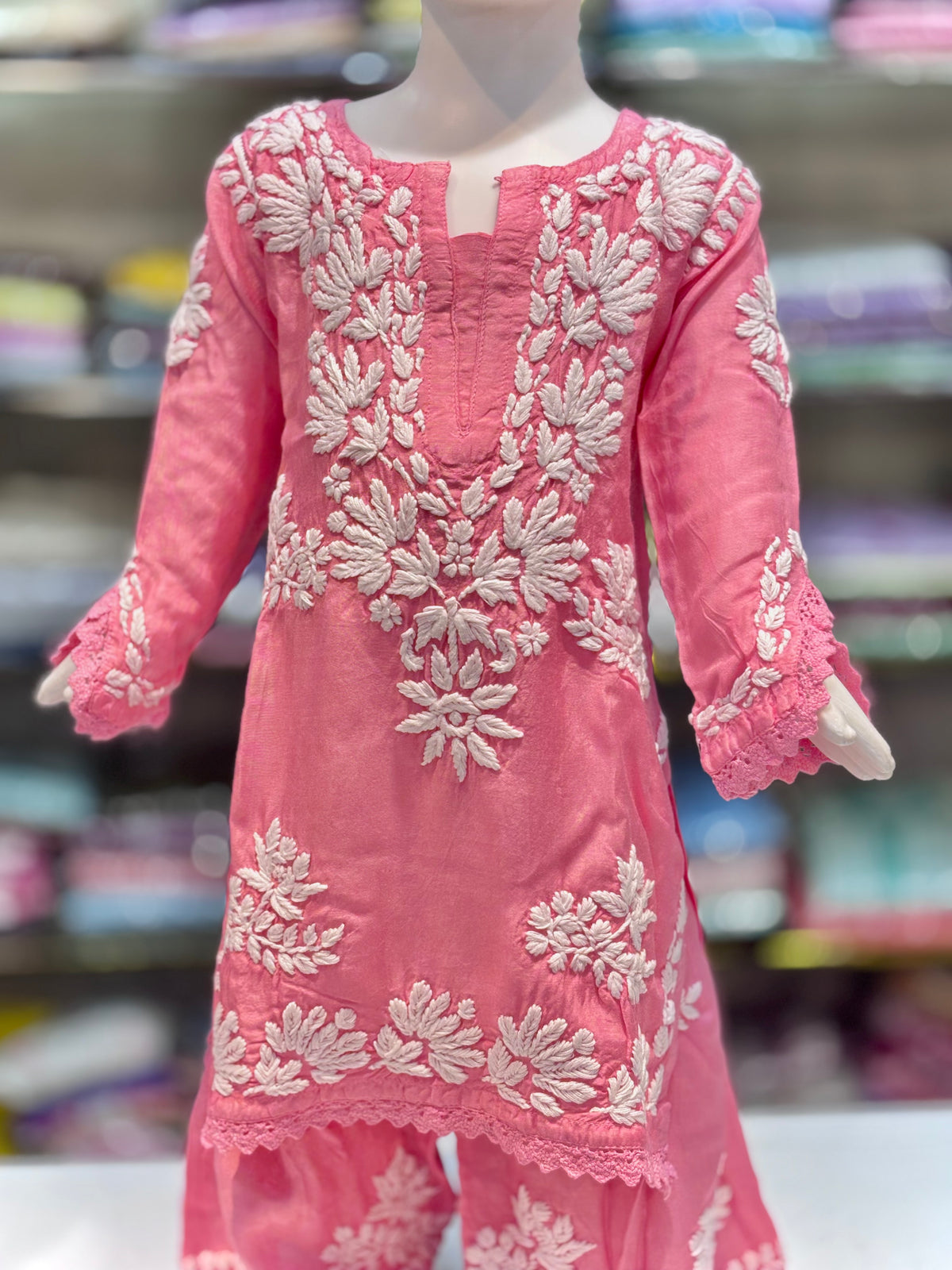 Iconic Muslin Kids Garara Set With 3d embroidery - Made for Tiny Trendsetters